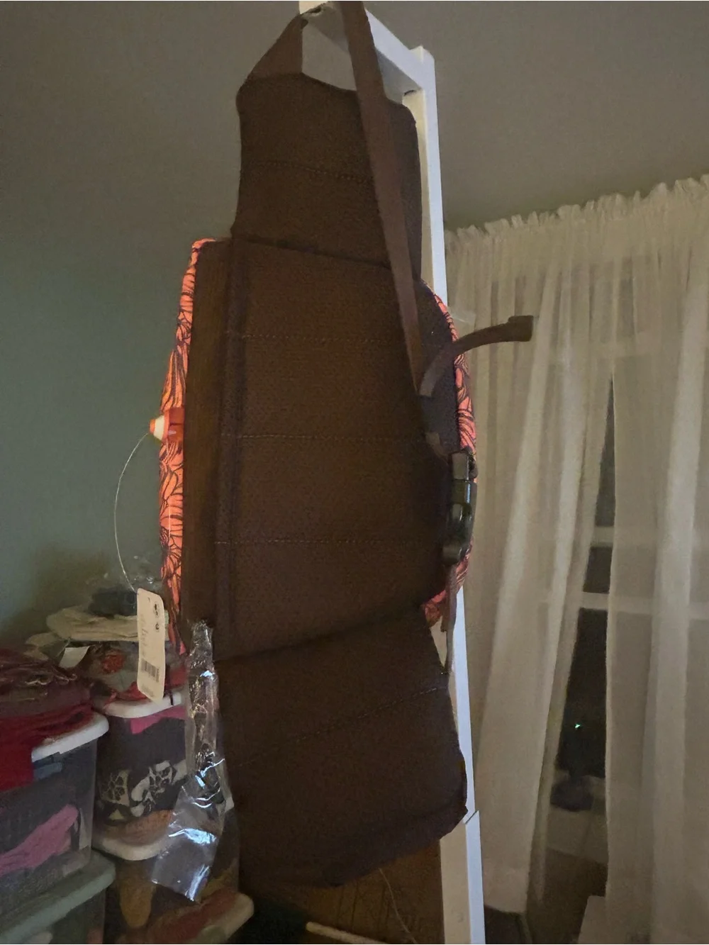 Free People Happy Packer Sling Bag in Monstera Brown & Orange